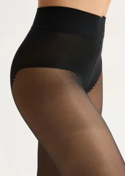 Pantis de 30 den con braguita y cinturilla cómoda