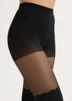Pantis de 70 den con diseño por encima de la rodilla