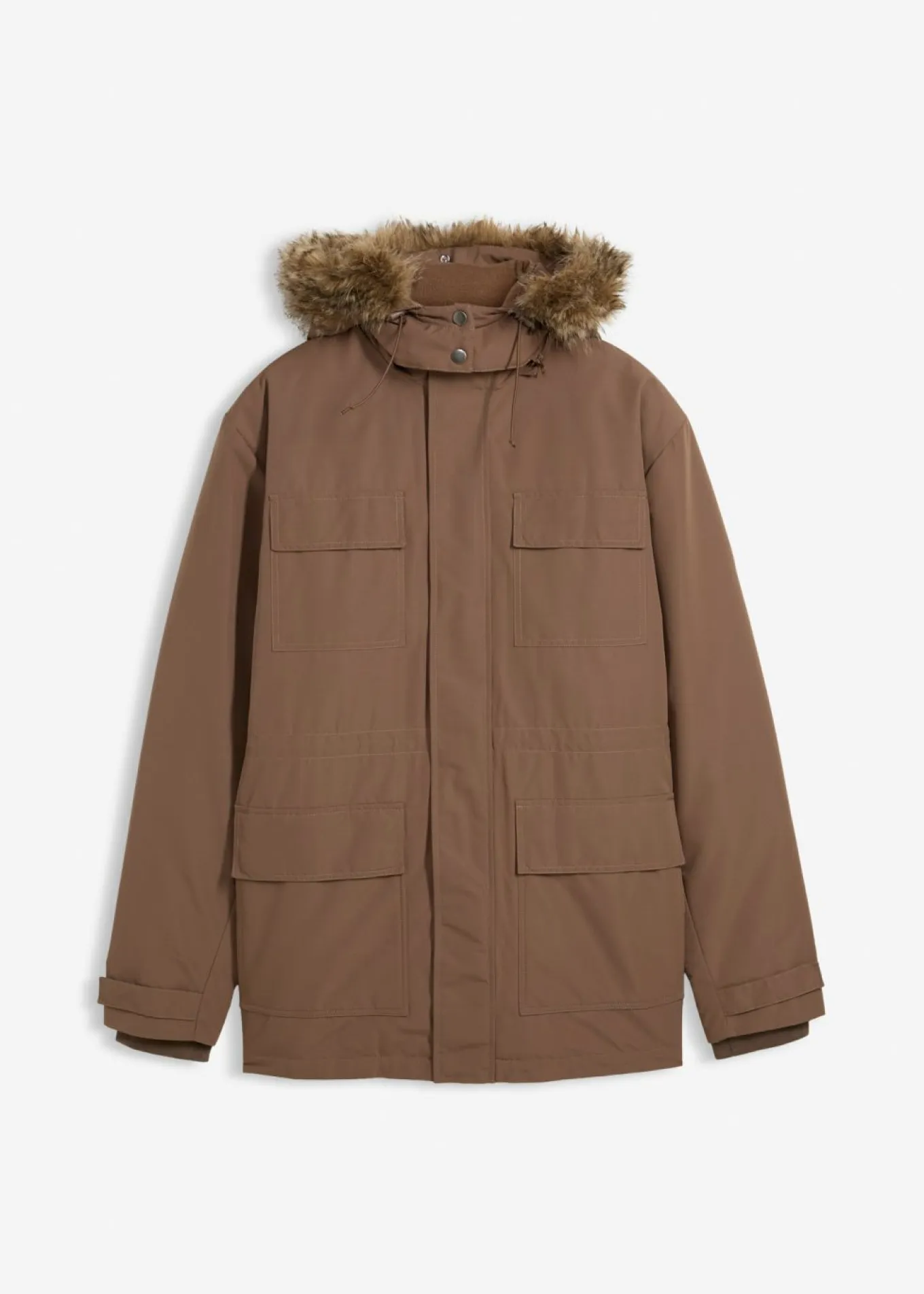 Parka acolchada con forro polar y capucha desmontable