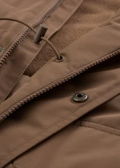 Parka acolchada con forro polar y capucha desmontable