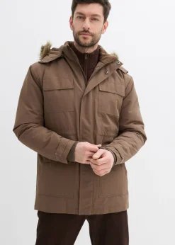 Parka acolchada con forro polar y capucha desmontable