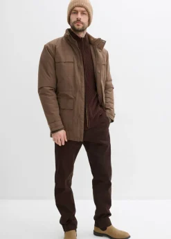 Parka acolchada con forro polar y capucha desmontable