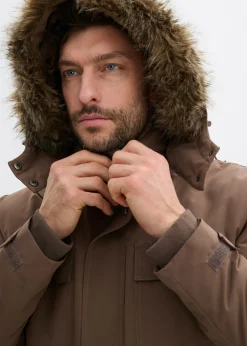 Parka acolchada con forro polar y capucha desmontable
