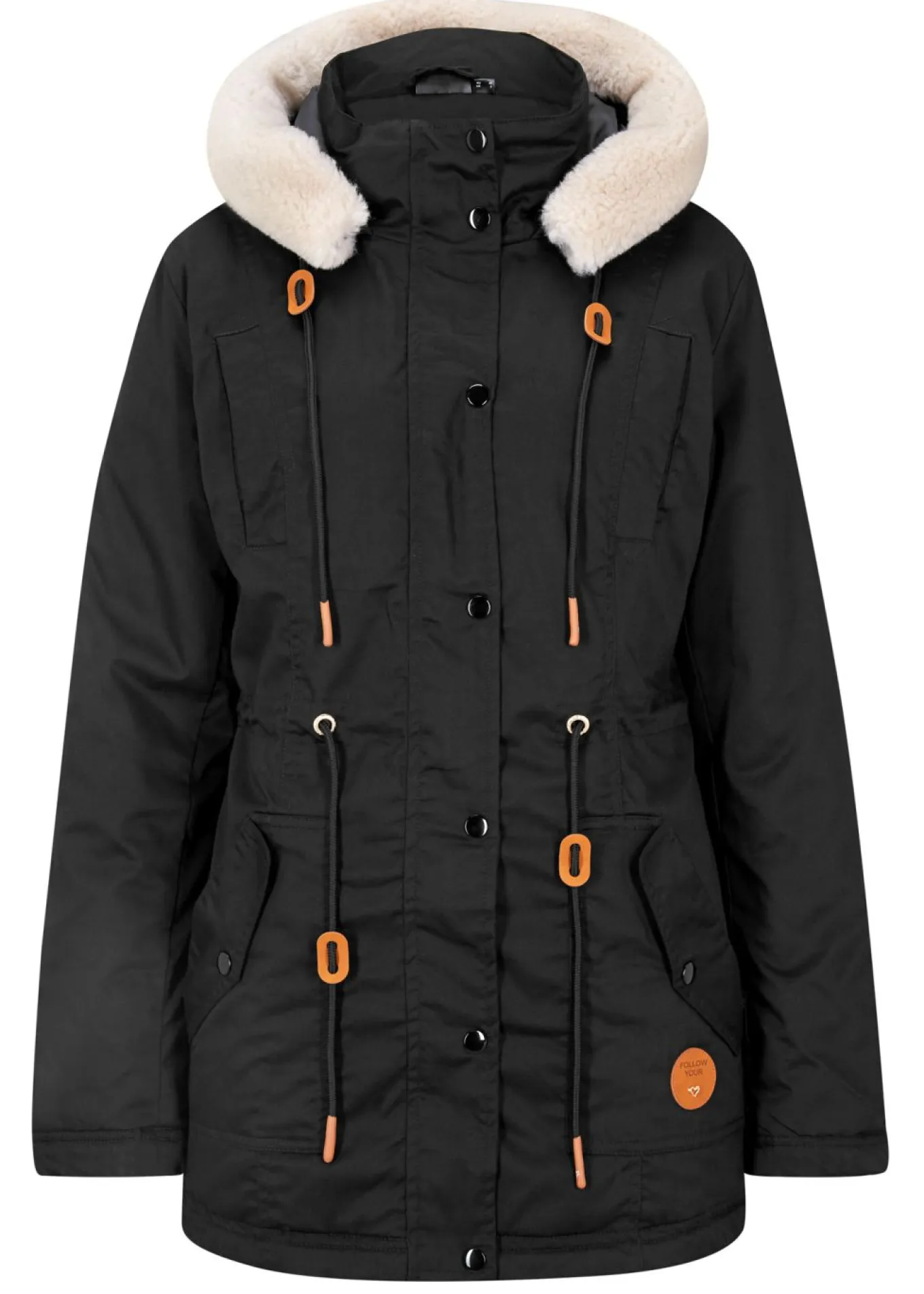 Parka acolchada con ribete de pelo sintético
