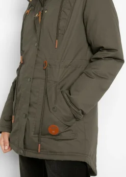 Parka acolchada con ribete de pelo sintético