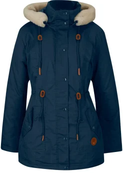 Parka acolchada con ribete de pelo sintético