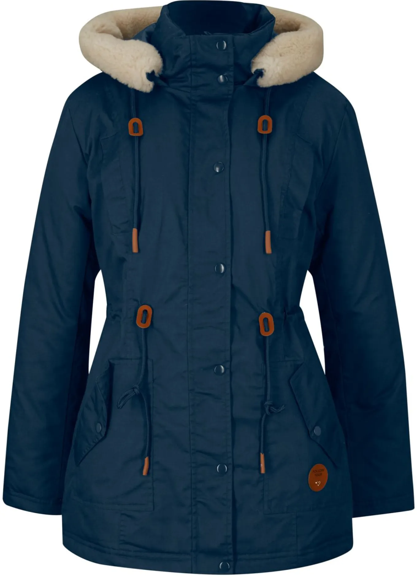 Parka acolchada con ribete de pelo sintético