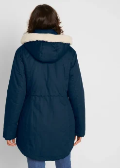 Parka acolchada con ribete de pelo sintético