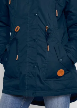 Parka acolchada con ribete de pelo sintético