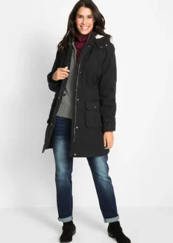 Parka con capucha forrada de tejido polar