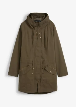 Parka corta de algodón con cuello alto, entallada