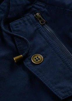 Parka corta de algodón con cuello alto, entallada