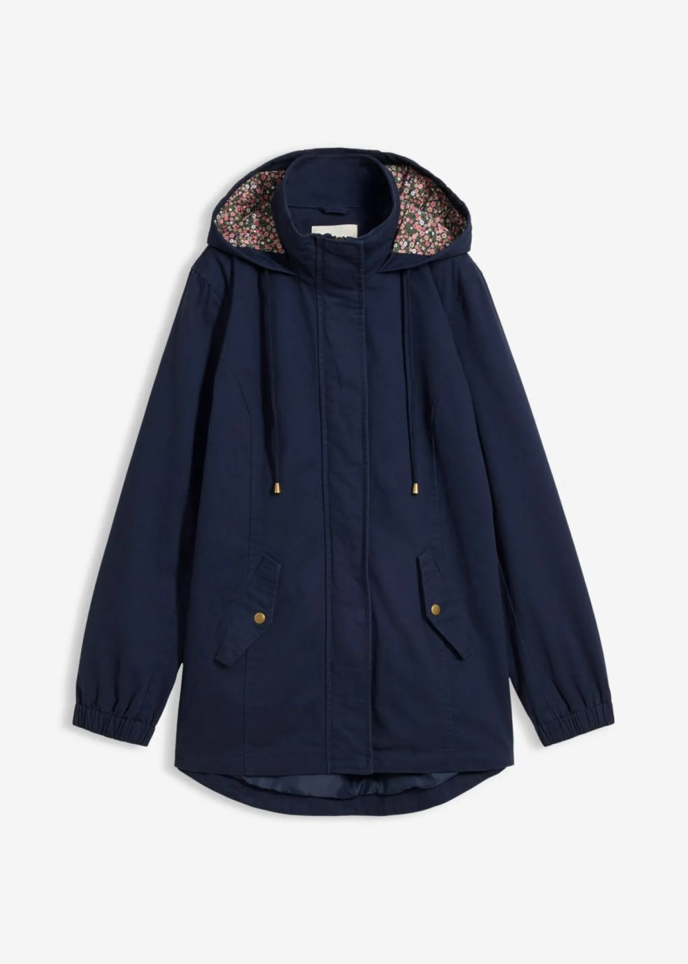 Parka de entretiempo de algodón con capucha estampada