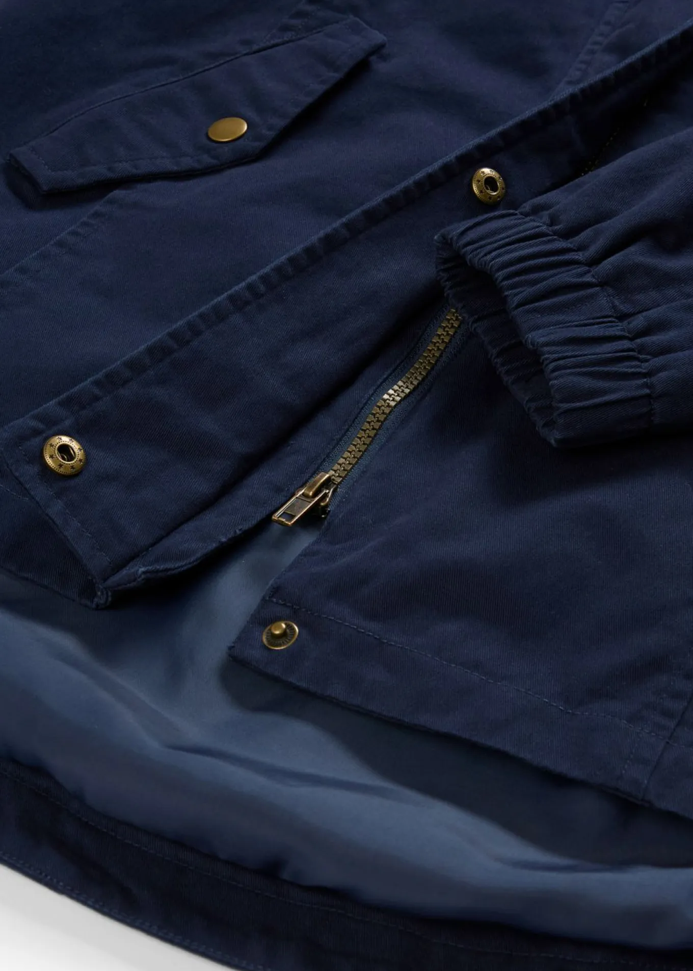 Parka de entretiempo de algodón con capucha estampada