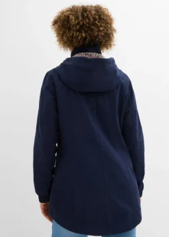 Parka de entretiempo de algodón con capucha estampada