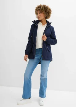 Parka de entretiempo de algodón con capucha estampada