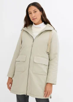 Parka de invierno ancha, con capucha y forro polar