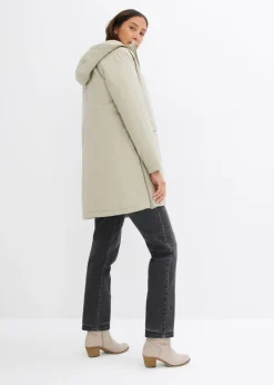 Parka de invierno ancha, con capucha y forro polar