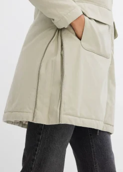 Parka de invierno ancha, con capucha y forro polar