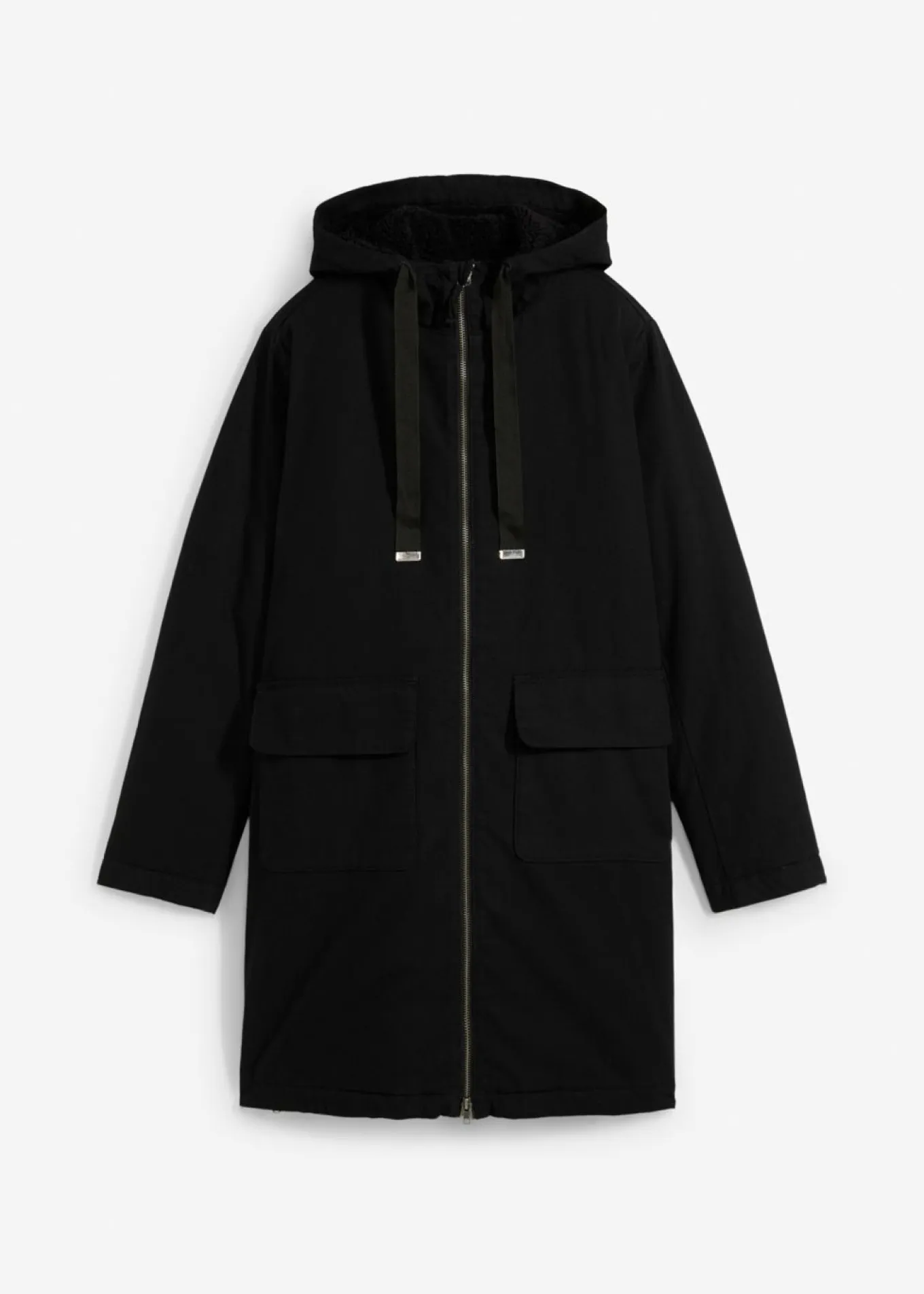 Parka de invierno ancha, con capucha y forro polar