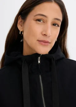 Parka de invierno ancha, con capucha y forro polar