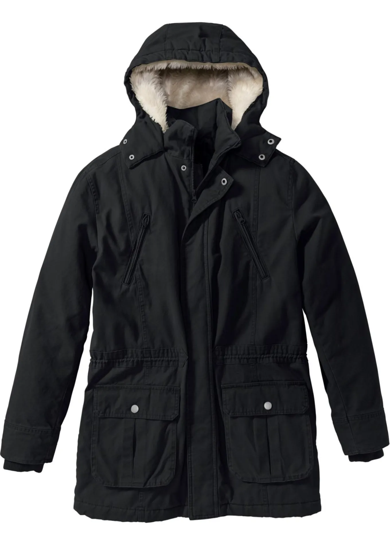 Parka de invierno con capucha de pelo