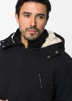 Parka de invierno con capucha de pelo