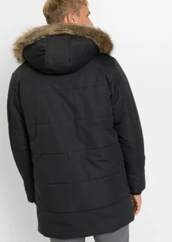 Parka de invierno con forro de peluche y capucha desmontable