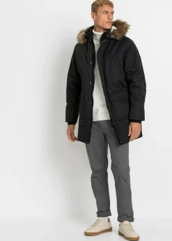 Parka de invierno con forro de peluche y capucha desmontable