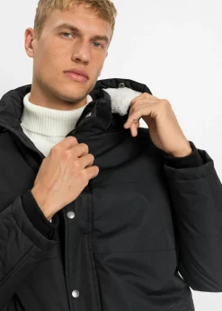 Parka de invierno con forro de peluche y capucha desmontable