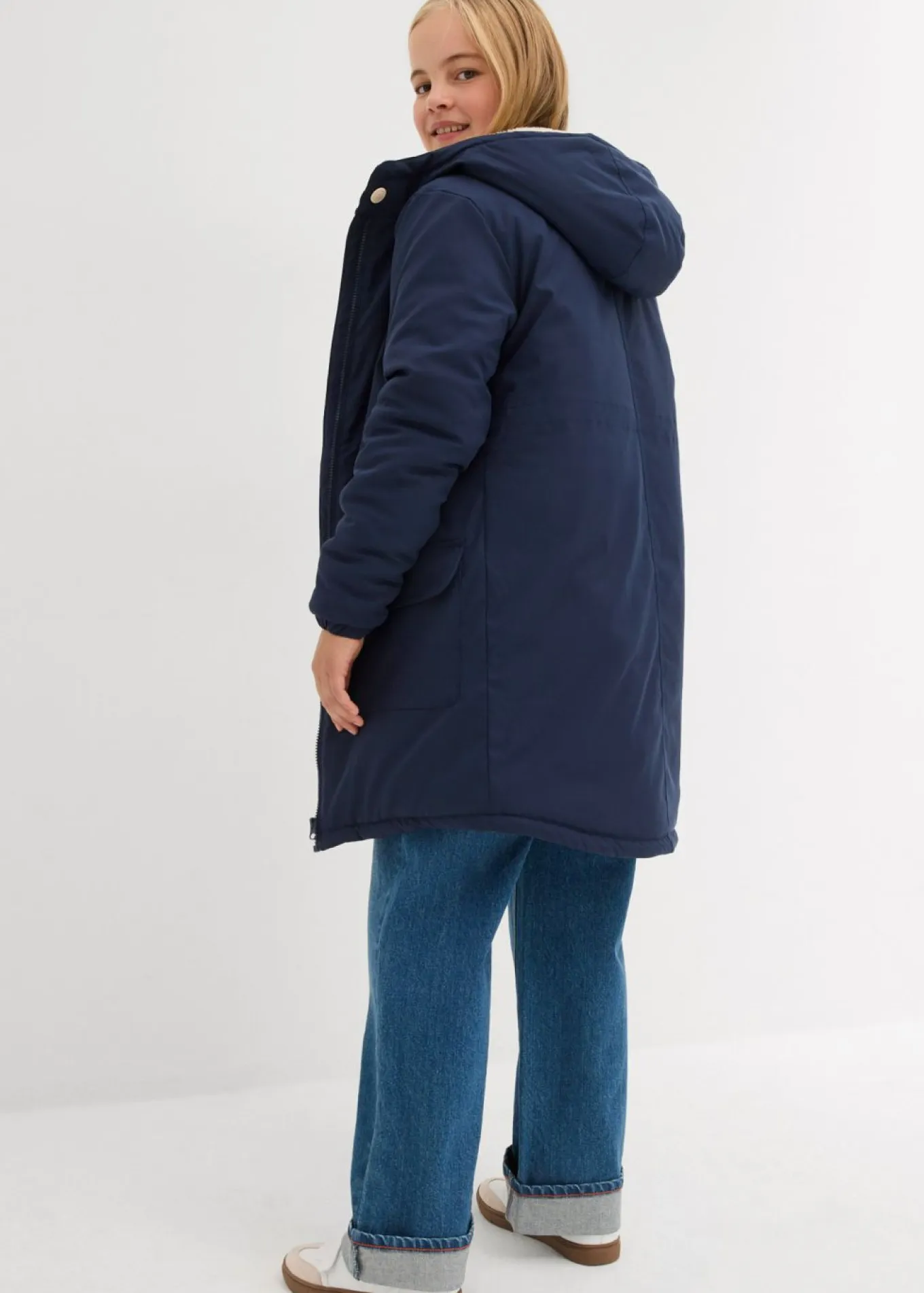 Parka de invierno con forro de peluche, repelente al agua