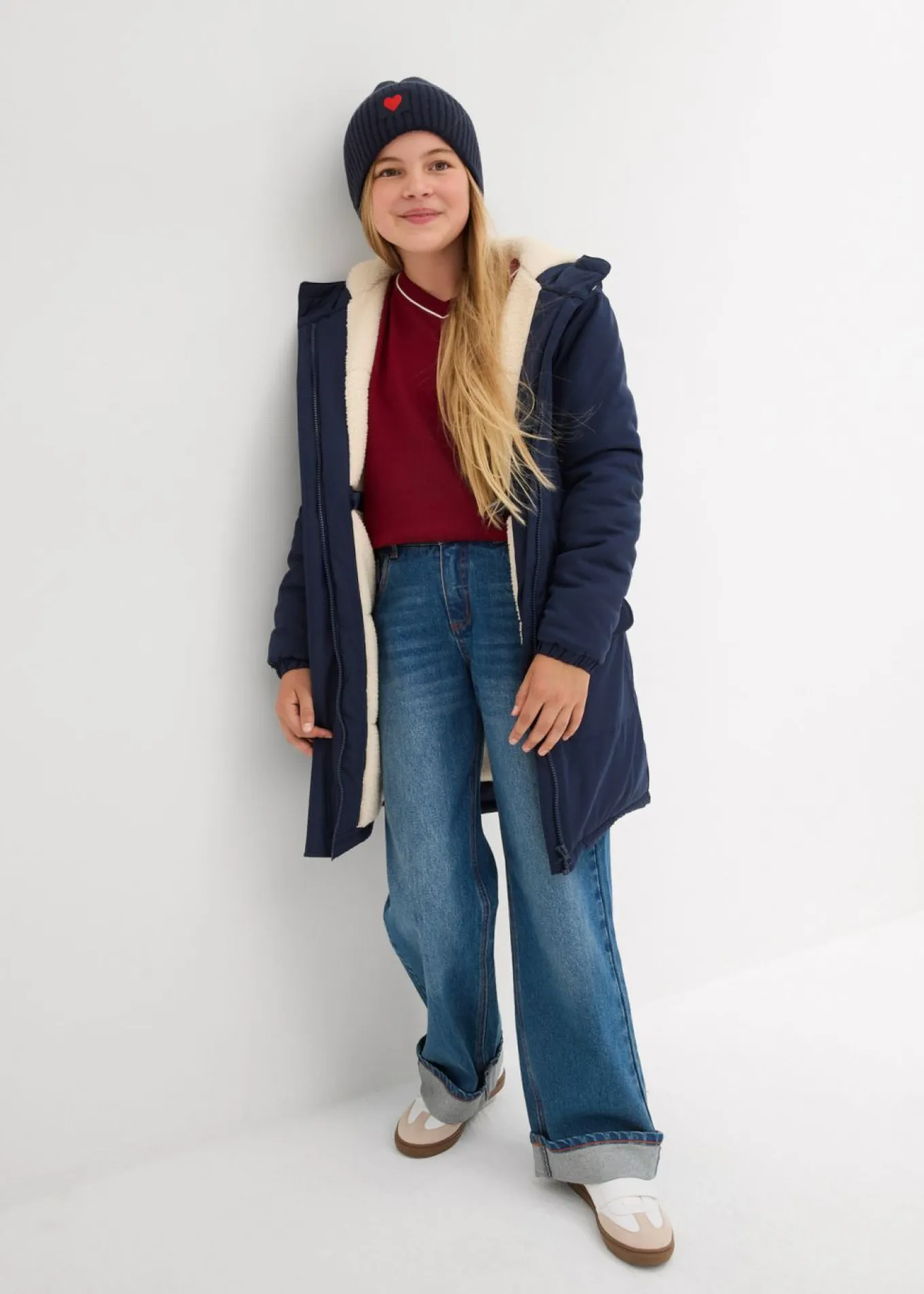 Parka de invierno con forro de peluche, repelente al agua