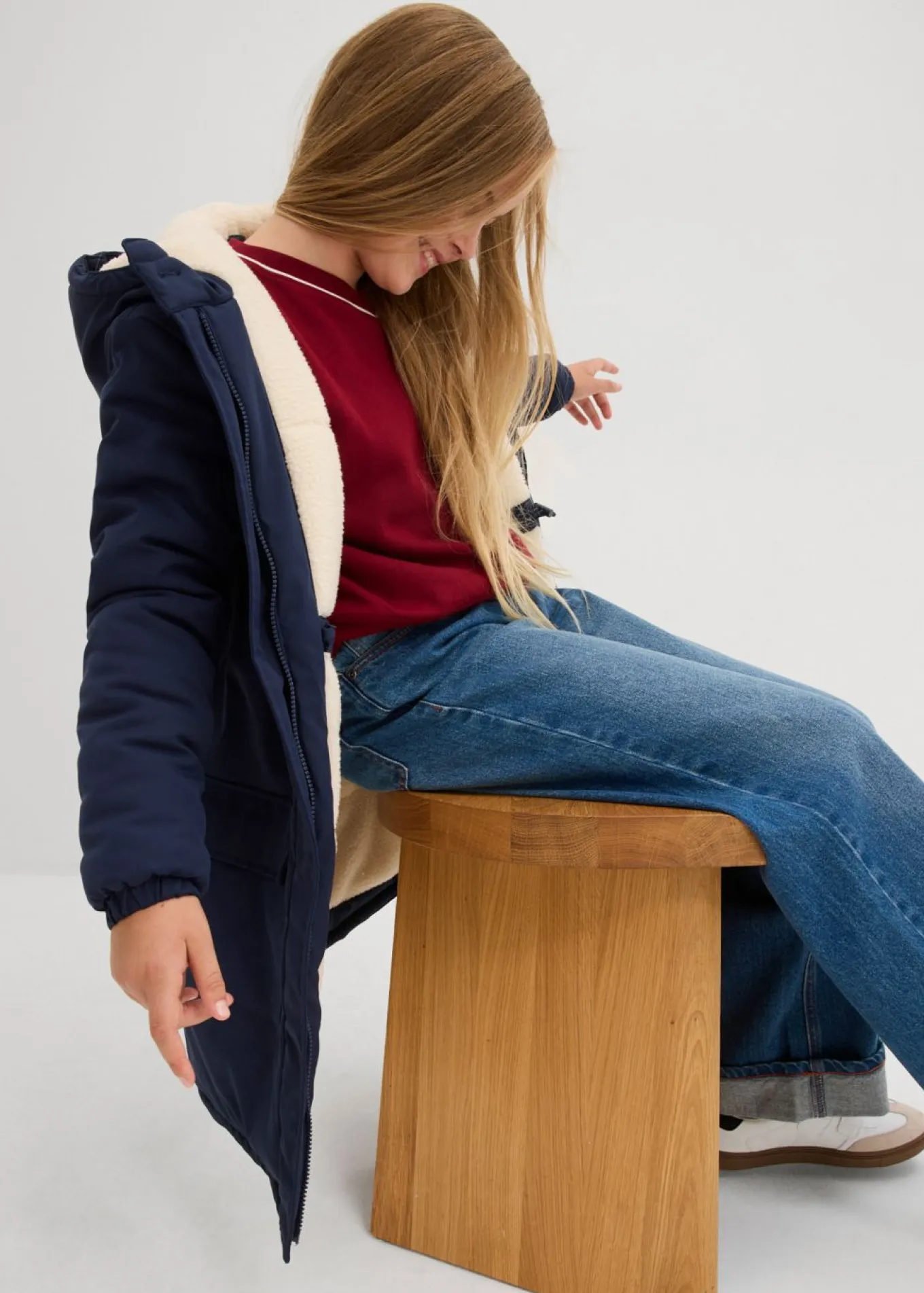 Parka de invierno con forro de peluche, repelente al agua