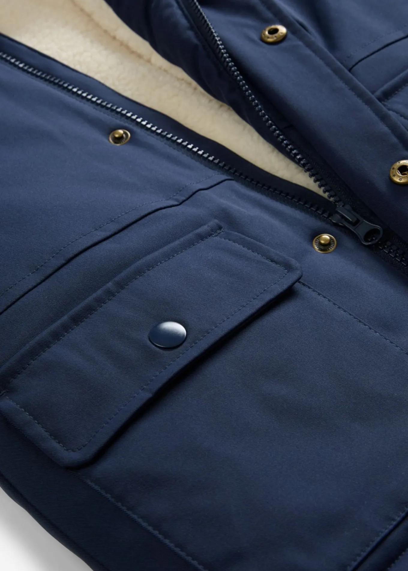 Parka de invierno con forro de peluche, repelente al agua