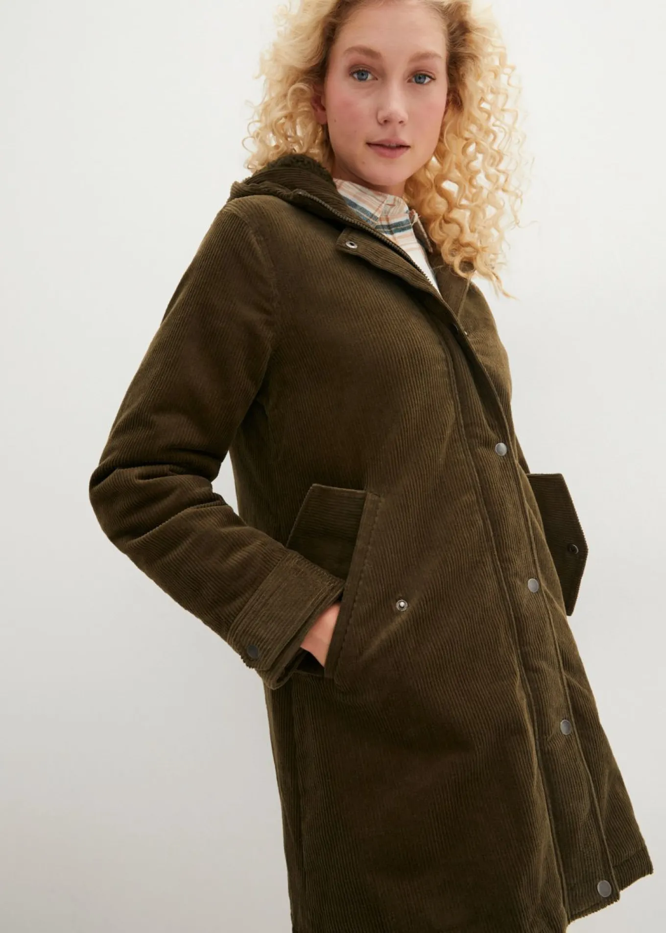 Parka de pana con forro suave