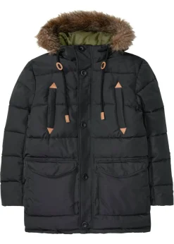 Parka funcional de invierno con capucha de pelo y detalles de piel sintética