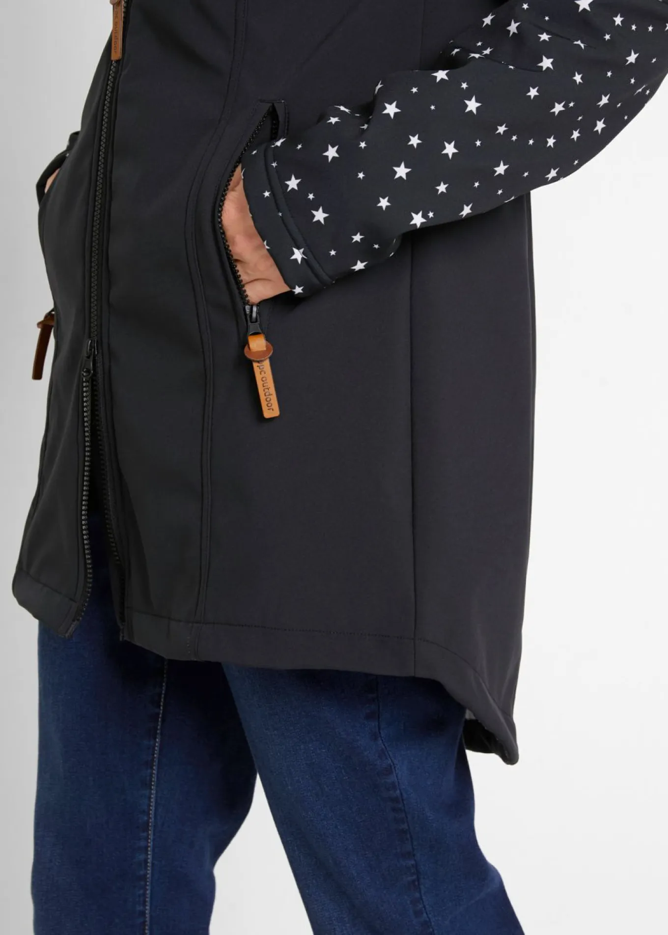 Parka funcional de softshell con forro polar suave