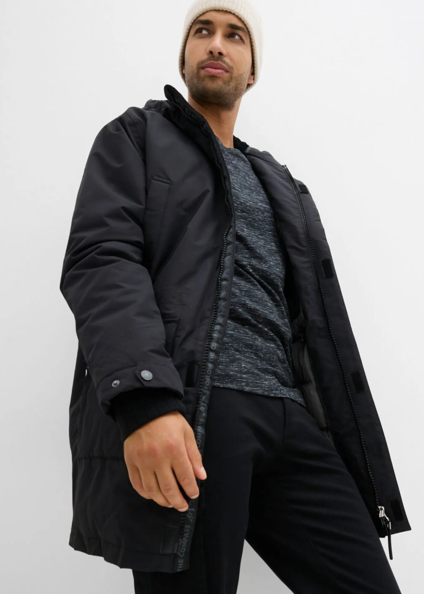 Parka funcional impermeable con plumón auténtico para invierno
