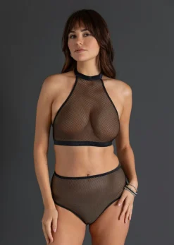 Picardías anudado al cuello + tanga de talle alto (2 piezas)