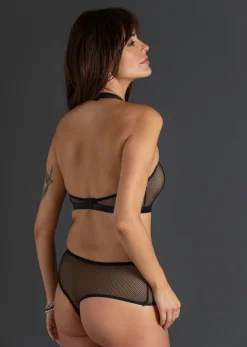 Picardías anudado al cuello + tanga de talle alto (2 piezas)