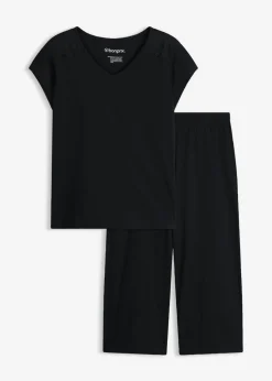 Pijama capri con culotte ancho