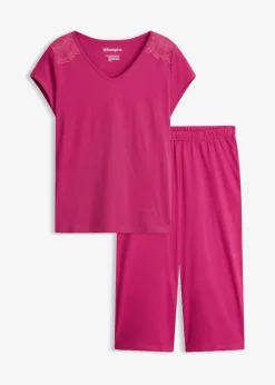 Pijama capri con culotte ancho