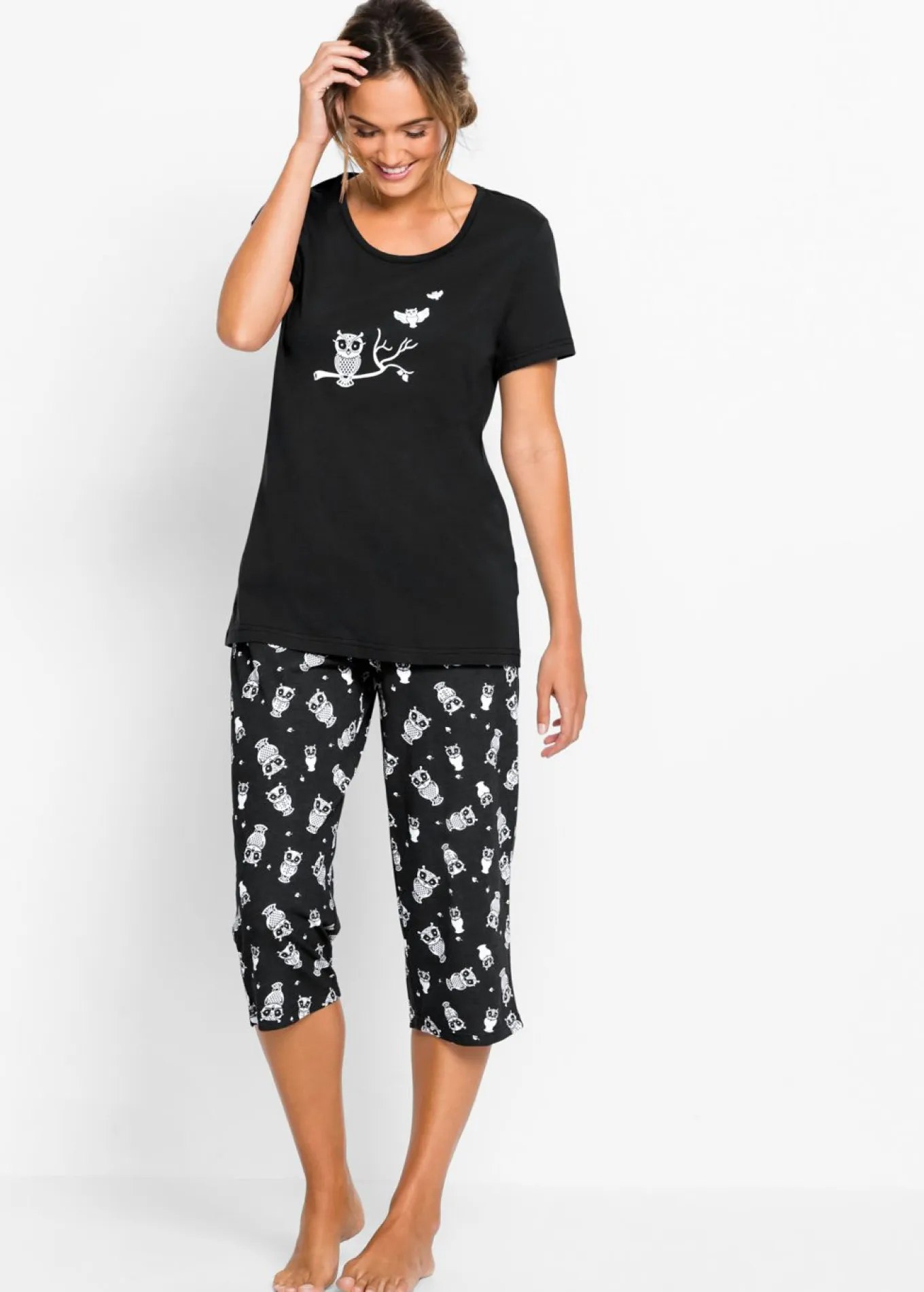 Pijama capri con mangas cortas