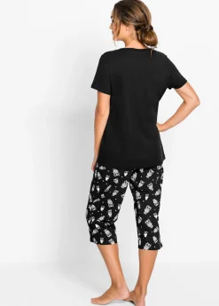 Pijama capri con mangas cortas