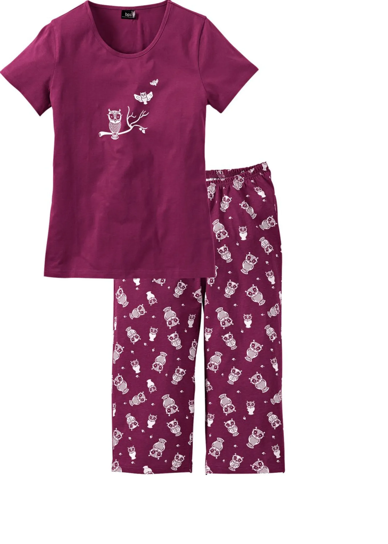 Pijama capri con mangas cortas
