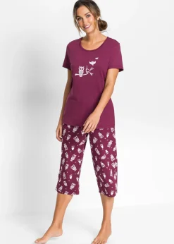 Pijama capri con mangas cortas