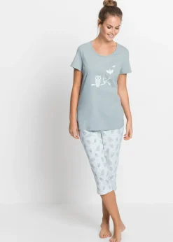 Pijama capri con mangas cortas