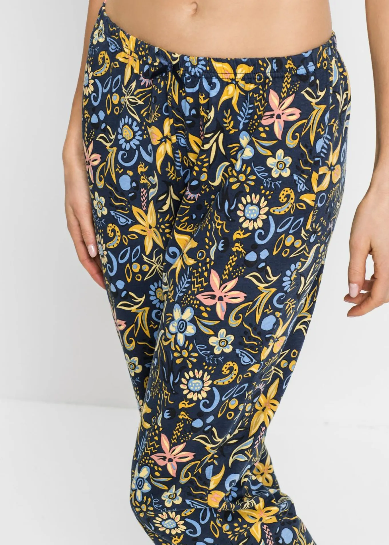 Pijama capri con mangas cortas, de algodón puro