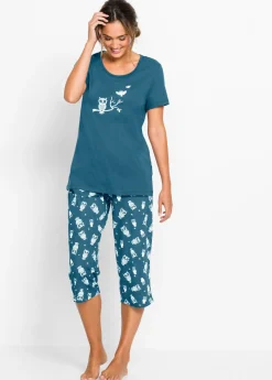 Pijama capri con mangas cortas