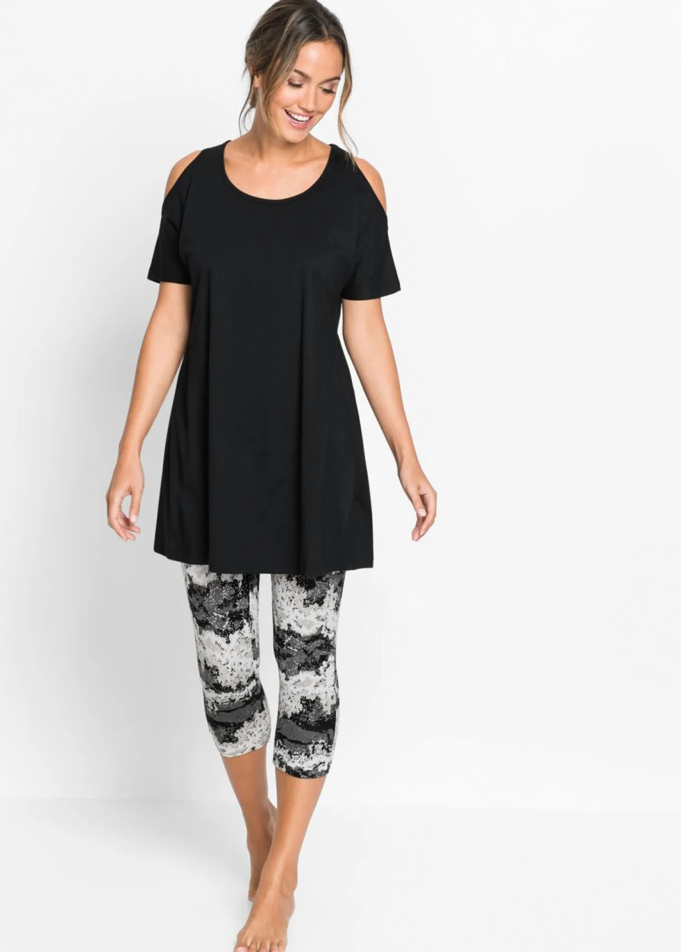 Pijama capri con mangas cortas